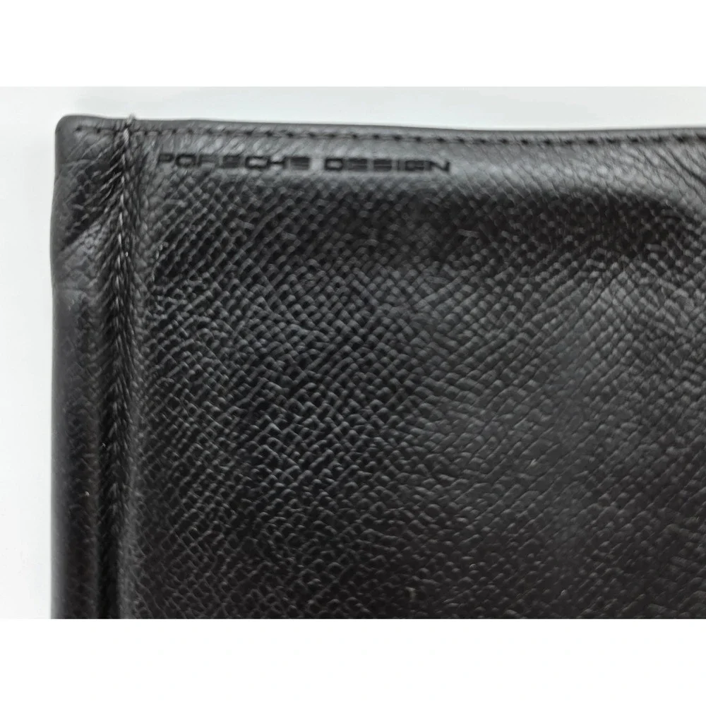 RARE Porsche Design Leather Bifold Money Clip Wallet Mens Luxury Accessory